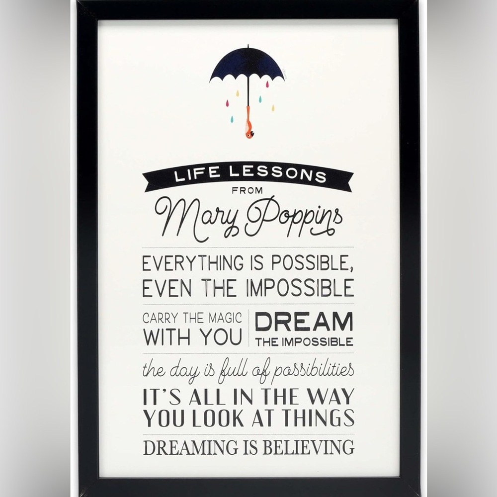 Mary Poppins Inspirational Quote Wall Art - Brand New, Sealed